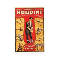 Vintage Houdini Handcuff Limited Edition Lithograph Advertising Poster