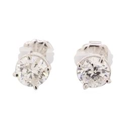 0.75 ctw Diamond Earrings - 14KT White Gold