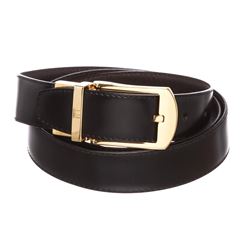 Dunhill Black Leather Gold Buckle Belt