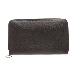 Bvlgari Black Leather Zippy Long Wallet