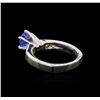 Image 3 : 1.11 ctw Sapphire and Diamond Ring - Platinum