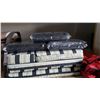 Image 3 : TWO CAMP CHAIRS, THREE NEW WOOL BLANKETS, AND CAMP CUSHIONS WITH PAIR OF PATIO OTTOMANS