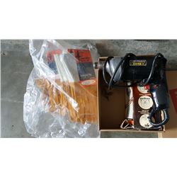 LOT OF NEW GANDER BRAND WELDING GLOVES AND CRAFTSMAN ELECTRIC DRILL