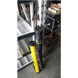 TWO GOLF CLUB CARRIERS SKI POLES AND 5 FOOT DECORATIVE SPEAR