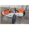 Image 2 : STIHL TS 350 GAS CUTOFF SAW WITH 3 BLADES, TESTED AND WORKING