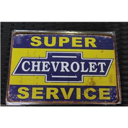 NEW 12 X 8 INCH CHEVROLET TIN SIGN