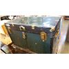 Image 1 : GREEN METAL BOUND TRUNK