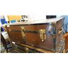 Image 2 : BROWN METAL BOUND TRUNK