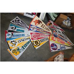 15 VINTAGE NHL AND CFL BANNERS