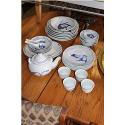 KOI DINNER DISH SET AND TEA POT