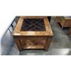 Image 1 : OAK GLASS TOP END TABLE