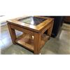 Image 3 : OAK GLASS TOP END TABLE
