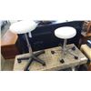 Image 1 : 2 ROLLING WHITE STOOLS