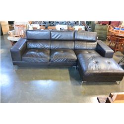 MODERN BROWN 2 PIECE SECTIONAL SOFA WITH ADJUSTABLE HEADREAST