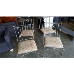 SET OF AS NEW ASHLEY FLOOR MODEL MODERN IRON ULPHOSTERED DINING CHAIRS