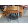Image 1 : ANTIQUE SINGER SEWING MACHINE NUMBER 115 SEWING JULY 1921 W/ TRESTLE TABLE