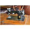 Image 3 : ANTIQUE SINGER SEWING MACHINE NUMBER 115 SEWING JULY 1921 W/ TRESTLE TABLE