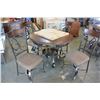 Image 1 : NEW ASHLEY SIGNATURE DESIGN ROUND MAHOGANY WITH GLASS DINING TABLE, AND 4 ULPHOSTERED SIDE CHAIRS, R
