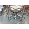 Image 3 : NEW ASHLEY SIGNATURE DESIGN ROUND MAHOGANY WITH GLASS DINING TABLE, AND 4 ULPHOSTERED SIDE CHAIRS, R