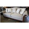 Image 3 : NEW ASHLEY SIGNATURE DESIGN CONTEMPORARY ROLLED ARM WOOD FRAMED SOFA, LOVESEAT AND THROW PILLOWS, RE
