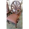 Image 9 : NEW ASHLEY SIGNATURE DESIGN MAHOGANY FINISH ROUND CARVED DINING TABLE , 3 CARVED SIDE CHAIRS, AND 2 