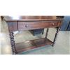 Image 2 : NEW ASHLEY SIGNATURE DESIGN DARK FINISH BARLEY TWIST STYLE SOFA TABLE, WITH FLIP TOP, DROP DOWN DESK