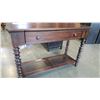 Image 3 : NEW ASHLEY SIGNATURE DESIGN DARK FINISH BARLEY TWIST STYLE SOFA TABLE, WITH FLIP TOP, DROP DOWN DESK