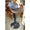 Image 4 : NEW PAIR ASHLEY SIGNATURE DESIGN MODERN BENTWOOD AND BROWN LEATHER WITH MATTE BLACK BASE BAR STOOLS,