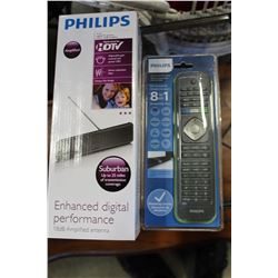 PHILLIPS HDTV PASSIVE DIGITAL ANTENNA WITH 8 IN 1 REMOTE