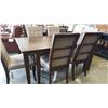 Image 2 : NEW ASHLEY SIGNATURE DESIGN RECTANGULAR DINING TABLE WITH DARK FINISH, AND 6 ULPHOSTERED AND BUTTON 