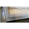 Image 3 : NEW ASHLEY SIGNATURE DESIGN CONTEMPORARY CLUB STYLE FABRIC LOVESEAT, WITH NAILHEAD DESIGN RETAIL $11