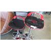 Image 1 : NEW PAIR OF MODERN BLACK/RED WITH CHROME BASE ADJUSTABLE HEIGHT BARSTOOLS, RETAIL $280 PAIR