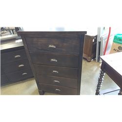 NEW ASHLEY SIGNATURE DESIGN DARK DISTRESSED 5 DRAWER CHEST, RETAIL $ 679