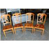 Image 1 : SET OF 4 AS NEW ASHLEY FLOOR MODEL CONTEMPORARY PINE DINING CHAIRS