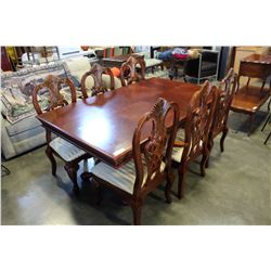 MODERN DINING TABLE W/ LEAF AND 6 CHAIRS