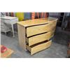 Image 3 : 6 DRAWER MODERN SERPENTIME MAPLE DRESSER W/ MIRROR