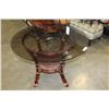 Image 1 : GLASS TOP RATTAN DINING TABLE