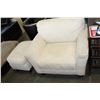Image 2 : OVERSIZED MICROFIBER ARMCHAIR WITH OTTOMAN