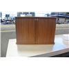 Image 3 : SMALL TEAK SLIDING DOOR CABINET
