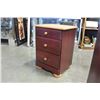 Image 2 : RED 3 DRAWER NIGHTSTAND