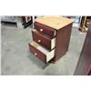 Image 3 : RED 3 DRAWER NIGHTSTAND
