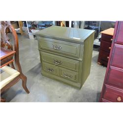 PAINTED GREEN DISTRESSED 3 DRAWER CABINET