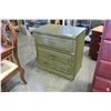 Image 1 : PAINTED GREEN DISTRESSED 3 DRAWER CABINET