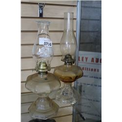 TWO LARGE OIL LAMPS
