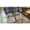 Image 1 : AS NEW FLOOR MODEL ASHLEY SET OF 4 BLACK IRON AND BROWN MICROFIBRE SEAT DINING CHAIRS