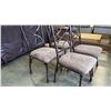 Image 3 : AS NEW FLOOR MODEL ASHLEY SET OF 4 BLACK IRON AND BROWN MICROFIBRE SEAT DINING CHAIRS
