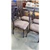 Image 4 : AS NEW FLOOR MODEL ASHLEY SET OF 4 BLACK IRON AND BROWN MICROFIBRE SEAT DINING CHAIRS