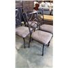 Image 5 : AS NEW FLOOR MODEL ASHLEY SET OF 4 BLACK IRON AND BROWN MICROFIBRE SEAT DINING CHAIRS
