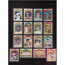 1972 TOPPS BASEBALL CARD LOT