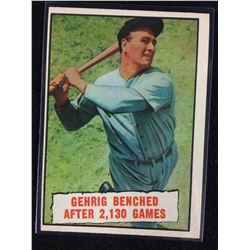 1961 Topps #405 Gehrig Benched After 2,130 Games